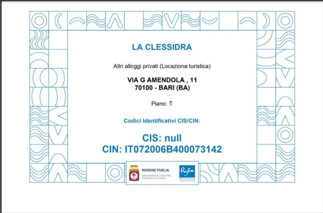 La Clessidra B&B Бари Экстерьер фото